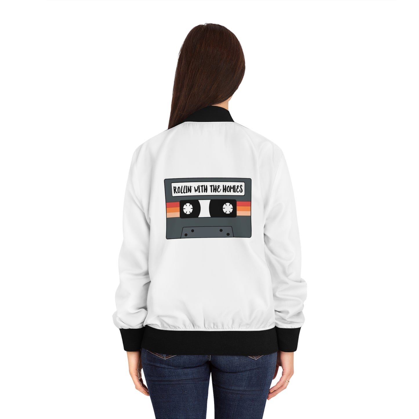 Retro "Rollin' With The Homies" Women's Bomber Jacket