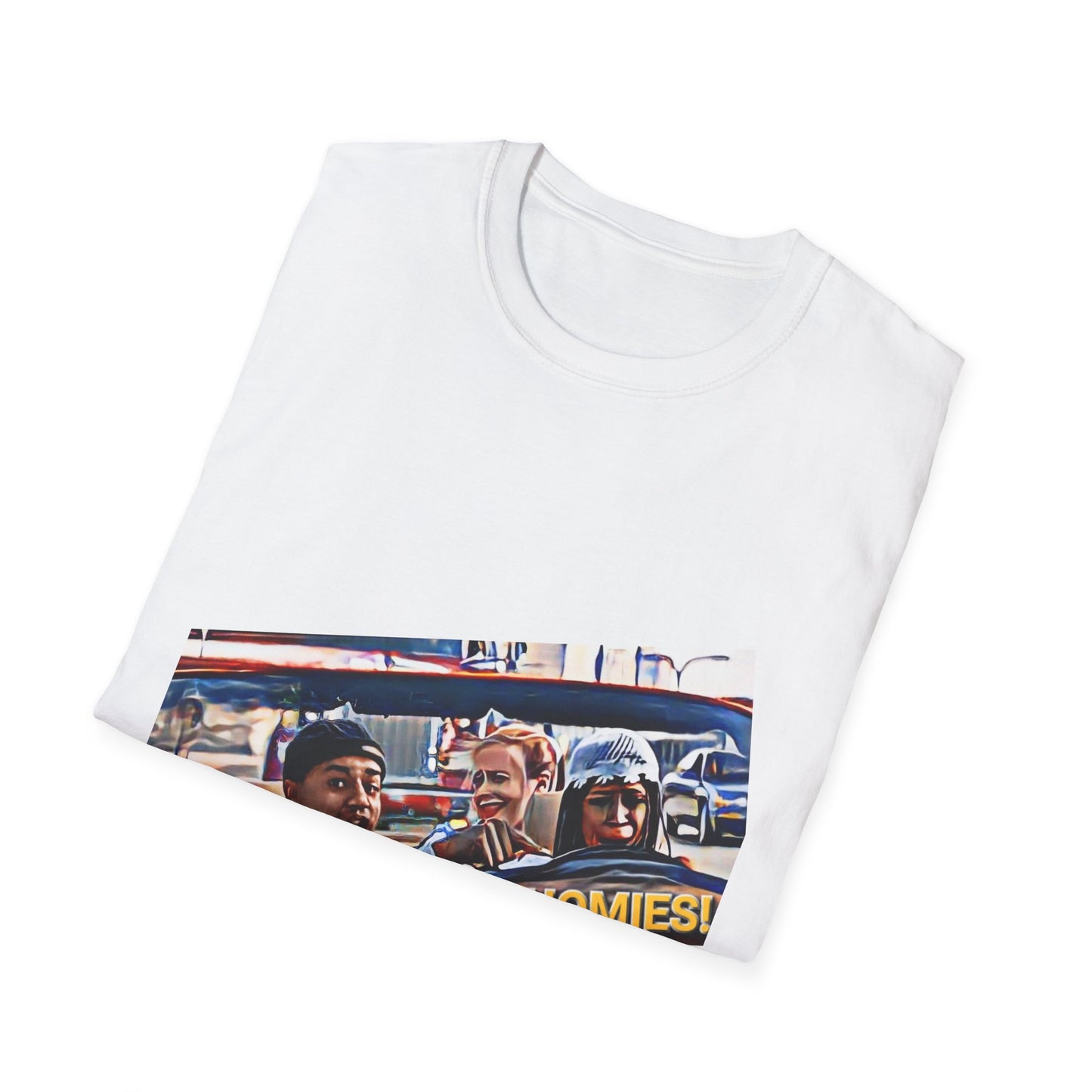 Retro 'Rollin With The Homies' Unisex Softstyle T-Shirt | Nostalgic Vibe for Friends